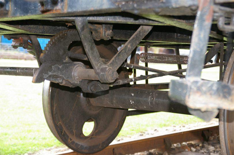 Photo: Detail of brake gear on preserved ballast wagon at Didcot ©Jim Champ