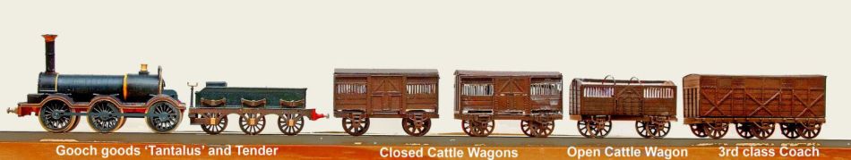 Models of goods vehicles from the GWR broad gauge Bullo Pill accident report