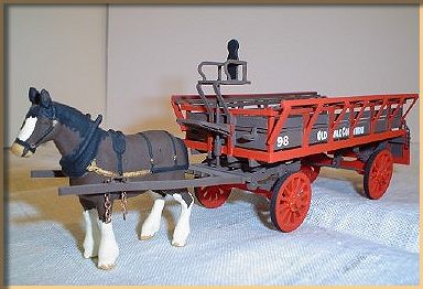 7mm model of horse dray