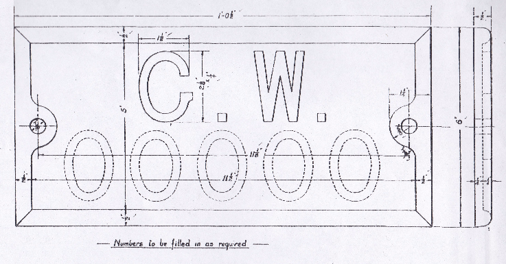 GWR cast wagon solebar identification plate