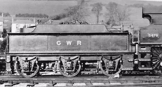 GWR 4-4-0 County 3478 tender at Plymouth Laira