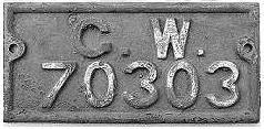 GWR wagon number plate