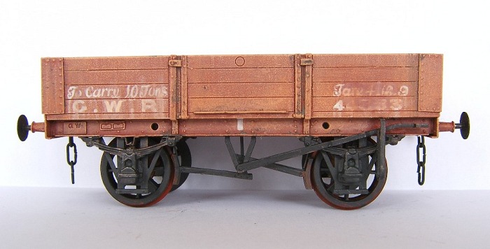 GWR 4-plank open wagon in faded red livery condition