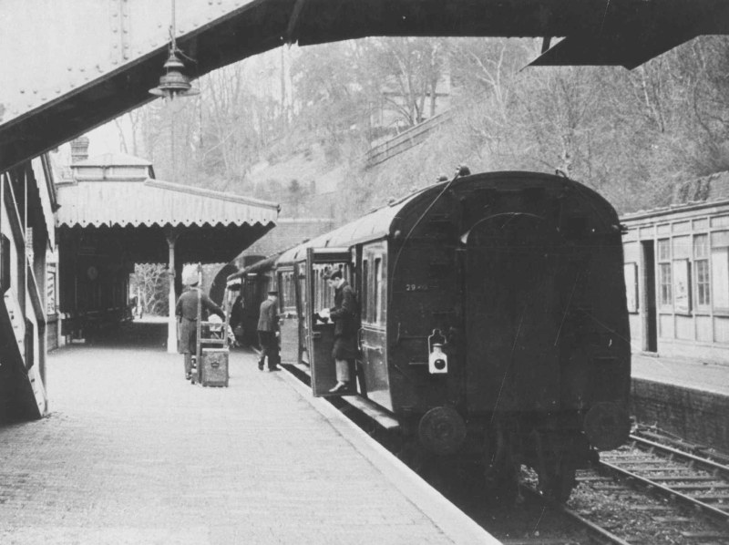 Winchester Chesil station with passengers