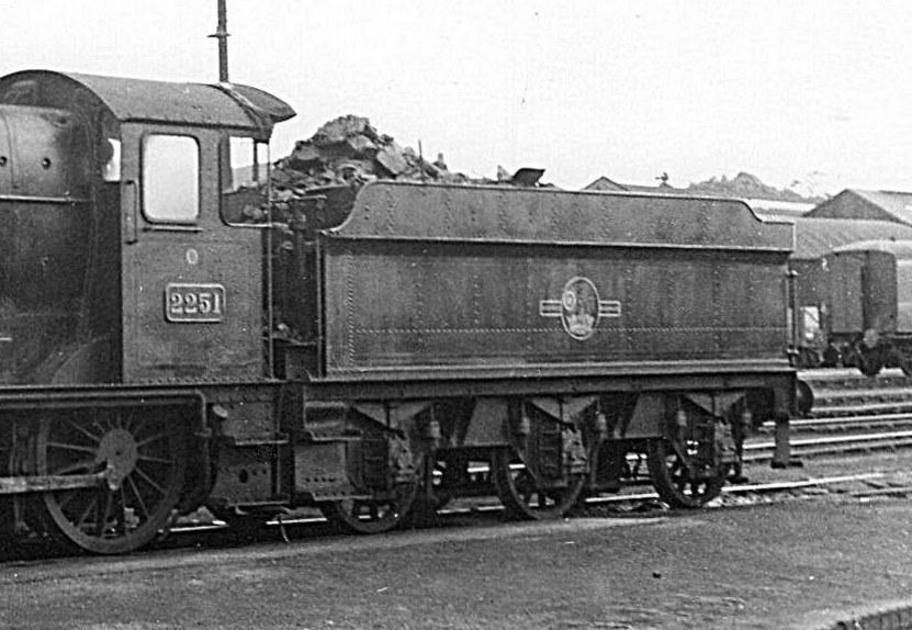 Collett 3000g tender between GWR 2251 at Oswestry
