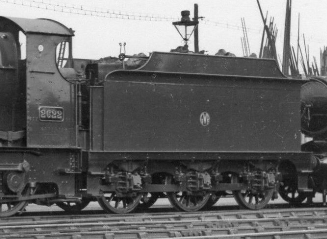 ROD tender behind GWR Aberdare 2622 on 11 April 1937