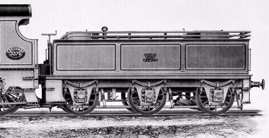 GWR Dean 4000g tender fitted with a water scoop for the first non-stop runs between Paddington to Plymouth