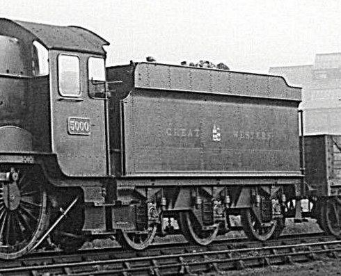 4000g tender behind Castle 5000 at Tyseley, 23 October 1935
