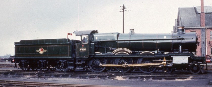 Collett 3500g with Grange 6859 at Swindon, February 1964