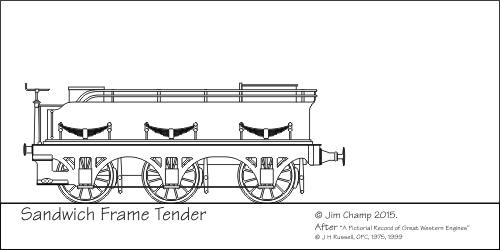 Drawing: pre-1884 GWR sandwich-framed tender